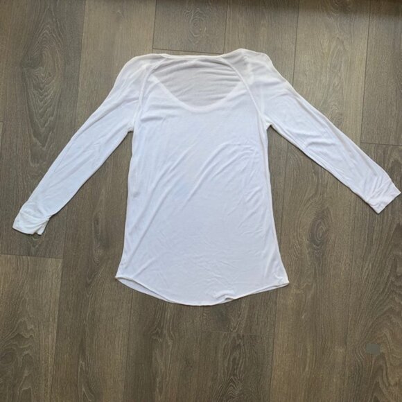 Aritzia Wilfred Free Baume Baseball T-shirt 3/4 Length Sleeve White Size XS - Picture 14 of 14